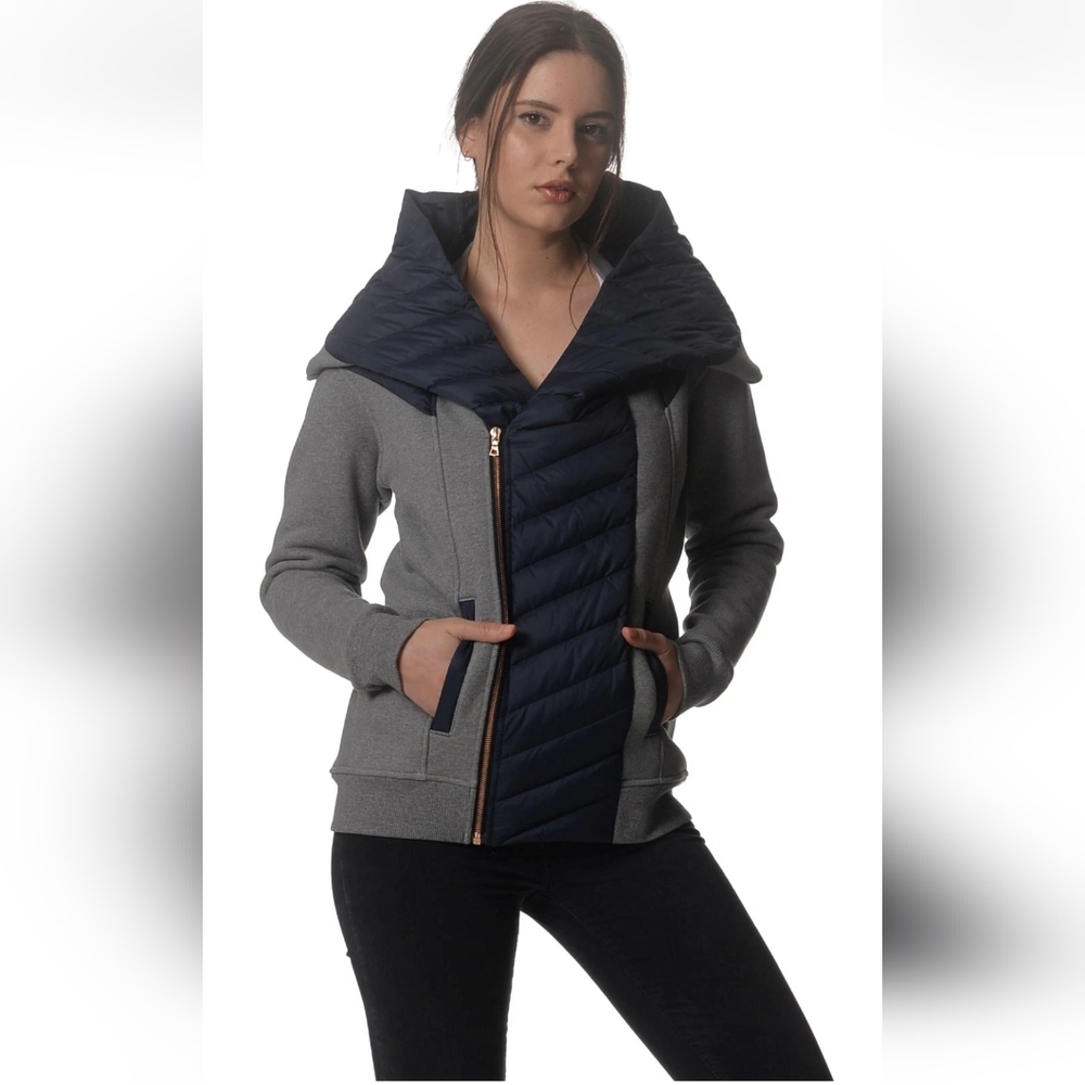 Kit And Ace Liberty French Terry Cashmere Blend/Down Puffer Sz4 Grey